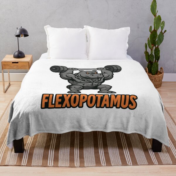 Item preview, Flexopotamus – Buff Hippo Powerlifting Gym Mascot designed and sold by Enea Kelo.