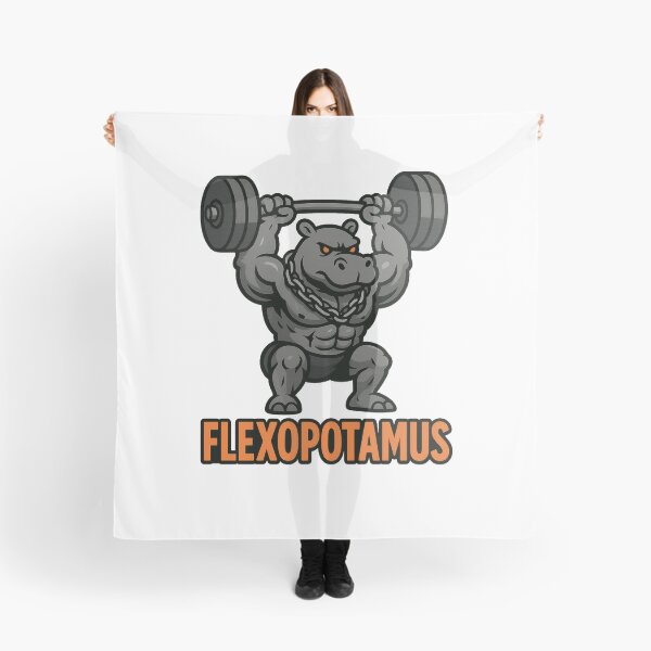 Item preview, Flexopotamus – Buff Hippo Powerlifting Gym Mascot designed and sold by Enea Kelo.