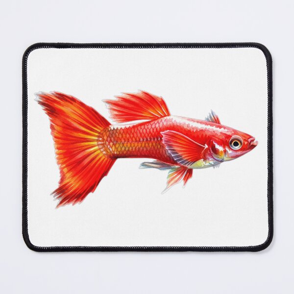 Item preview, red fire guppy designed and sold by 4rtistcDrift.