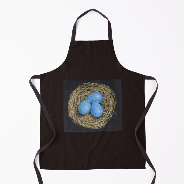 Item preview, Bird Eggs in a Nest, Blue Eggs, Color Pencil on Black designed and sold by JoyfulWhimsy.