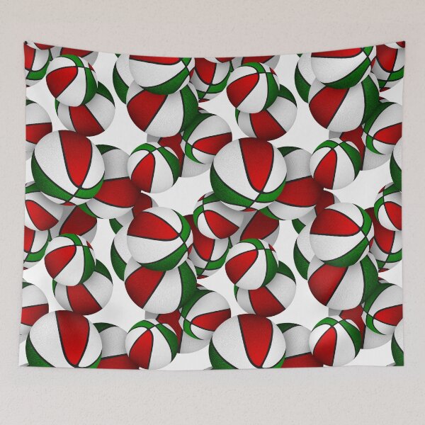Item preview, Red green basketballs pattern designed and sold by katzdzynes.