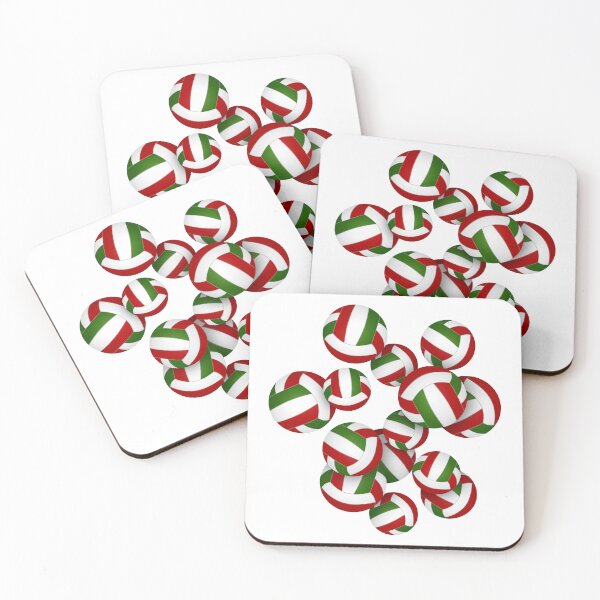 Item preview, Red green volleyballs pattern designed and sold by katzdzynes.