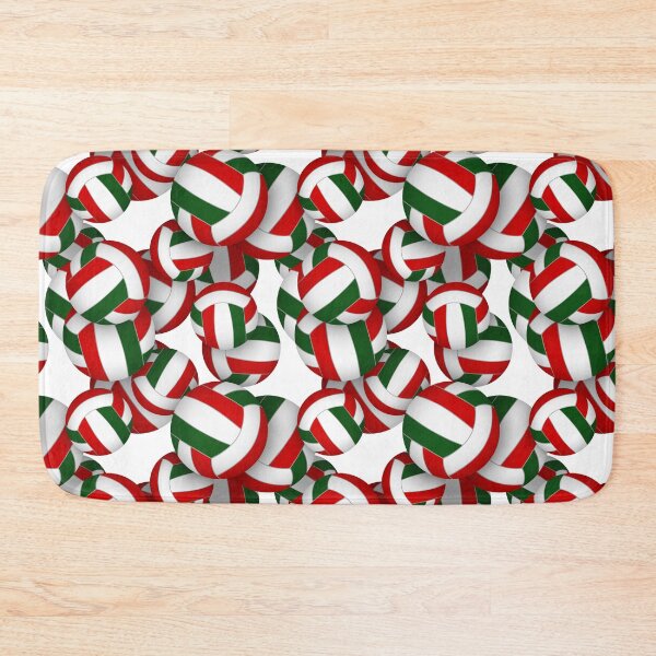 Item preview, Red green volleyballs pattern designed and sold by katzdzynes.