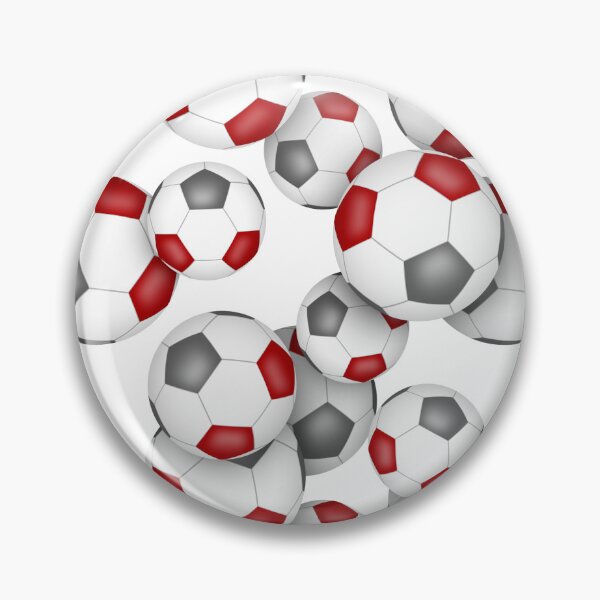 Item preview, Red & gray soccer balls pattern designed and sold by katzdzynes.