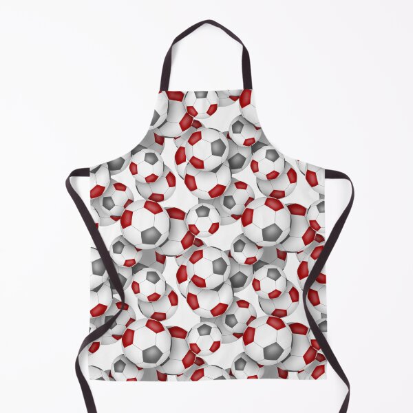 Item preview, Red & gray soccer balls pattern designed and sold by katzdzynes.