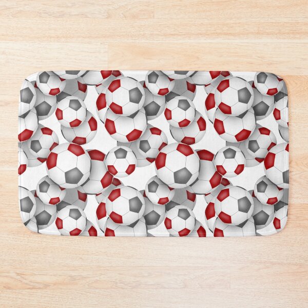 Item preview, Red & gray soccer balls pattern designed and sold by katzdzynes.