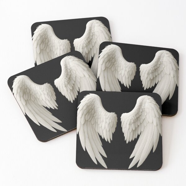 Item preview, White angel wings created with detailed feather textures for artistic and symbolic representation designed and sold by Ai-Cases-Store.