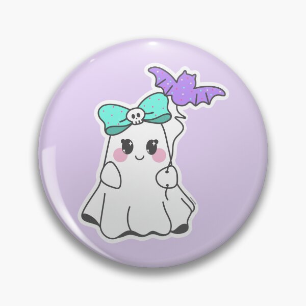Item preview, Girly Ghost with Bow Holding a Bat Balloon designed and sold by SpunkyDoodles.