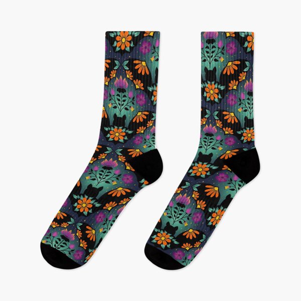 Item preview, Flower decorated Halloween Bats in the night designed and sold by Designsbyluzia.
