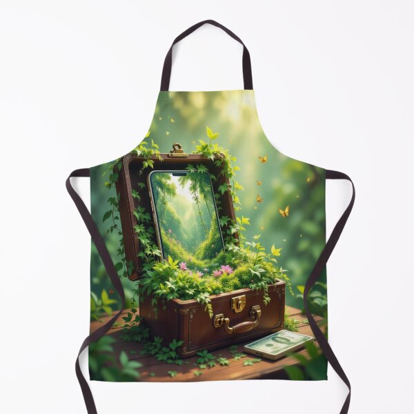 Item preview, Green Portal – Nature meets Tech in a surreal suitcase full of moss, butterflies & vision designed and sold by FotoworldEdel.