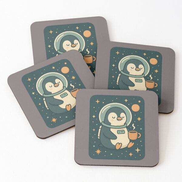 Item preview, Space Penguin Coffee Break designed and sold by Neon Nightmare.