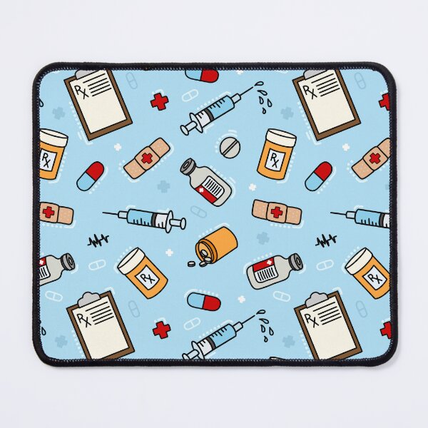 Item preview, Medical Pharmacist Pattern on Blue Background designed and sold by PeaChiArtsi.