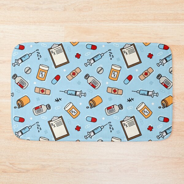 Item preview, Medical Pharmacist Pattern on Blue Background designed and sold by PeaChiArtsi.