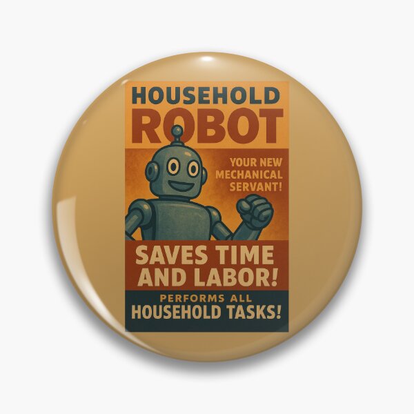 Item preview, Retro, Vintage, Household Robot Poster Ad, 1940’s Style designed and sold by KIRBYGRIP-PRESS.
