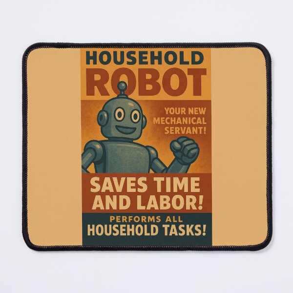 Item preview, Retro, Vintage, Household Robot Poster Ad, 1940’s Style designed and sold by KIRBYGRIP-PRESS.