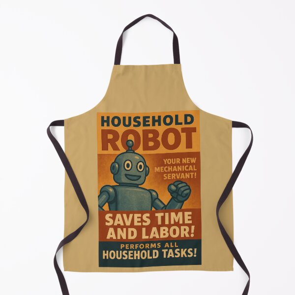 Item preview, Retro, Vintage, Household Robot Poster Ad, 1940’s Style designed and sold by KIRBYGRIP-PRESS.