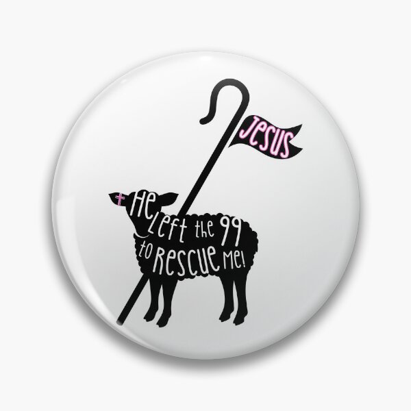 Item preview, Jesus Lamb Silhouette: HE LEFT THE 99 TO RESCUE ME - Pink version  designed and sold by Holy Coast Threads (Formerly ChristianFlower).