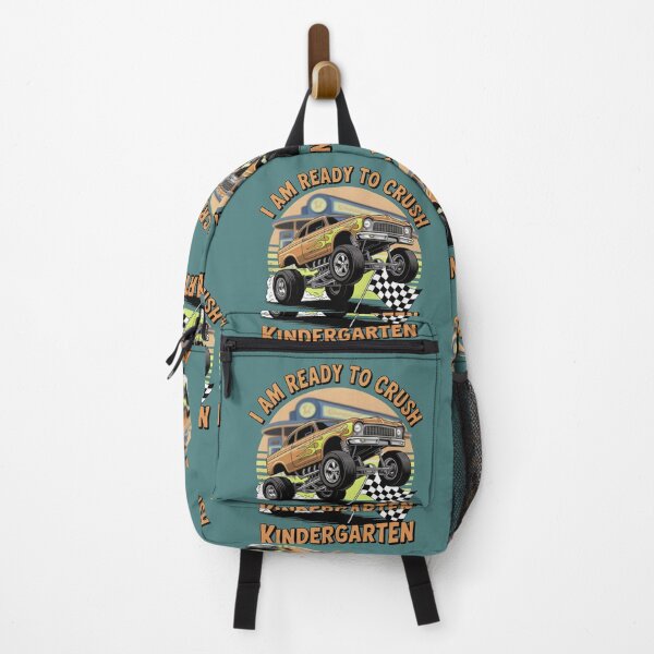 Item preview, I am ready to CRUSH the Kindergarten Back to School Hot Rod Monstertruck designed and sold by Sza1a.
