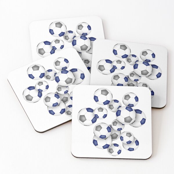 Item preview, Blue & gray soccer balls pattern designed and sold by katzdzynes.
