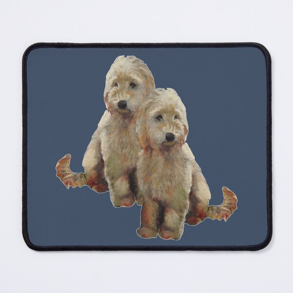 Item preview, Golden Doodle Puppies, Dog Couple, Oil Pastel Art designed and sold by JoyfulWhimsy.