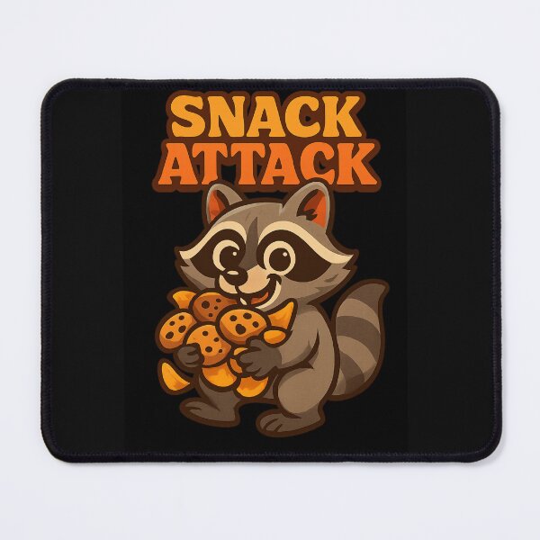 Item preview, Snack Attack – Cute Raccoon with Snacks Funny Cartoon Design designed and sold by Gazmerch.