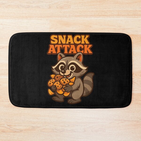 Item preview, Snack Attack – Cute Raccoon with Snacks Funny Cartoon Design   designed and sold by Gazmerch.