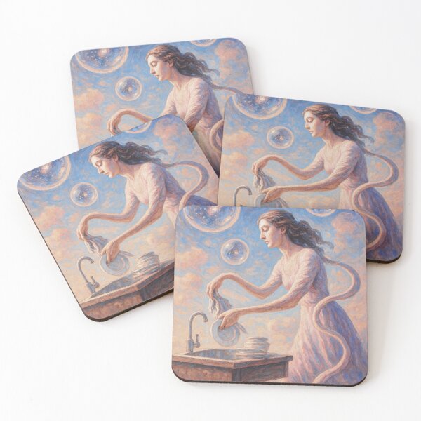 Item preview, Art Deco, Surrealist, Woman Washing Up while Dreaming designed and sold by KIRBYGRIP-PRESS.