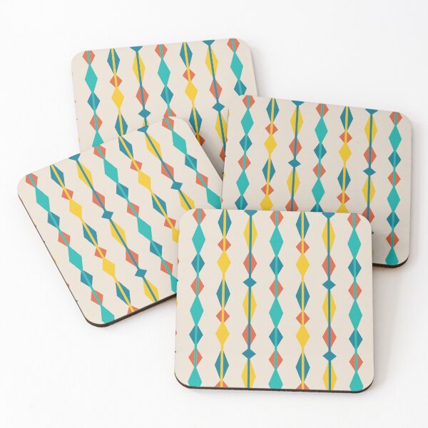 Item preview, Circus Beads, Vertical Beaded Striped Pattern in Mid Century Modern Retro Colors designed and sold by Angela Dow.