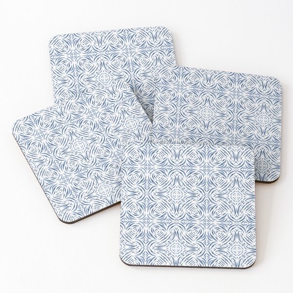 Item preview, Soft blue and white Moroccan tile style pattern designed and sold by SILVERAPPLE.