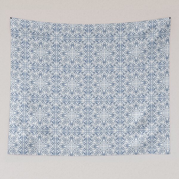 Item preview, Soft blue and white Moroccan tile style pattern designed and sold by SILVERAPPLE.