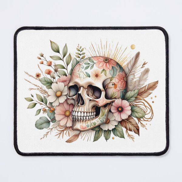 Item preview, Boho Floral Skull Art – Vintage Botanical Skeleton Illustration for Gothic & Nature Lovers designed and sold by ANDREW-DESIGN.