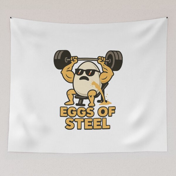 Item preview, Eggs of Steel – Buff Egg Funny Gym Food Lifting Artwork designed and sold by Enea Kelo.