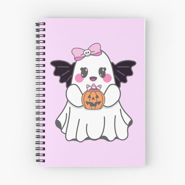 Item preview, Kawaii Girly Bat Ghost with Pink Bow & Jack O' Lantern designed and sold by SpunkyDoodles.