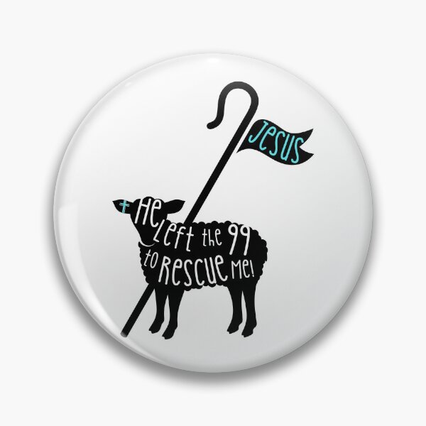 Item preview, Jesus Lamb Silhouette: HE LEFT THE 99 TO RESCUE ME - turquoise version  designed and sold by Holy Coast Threads (Formerly ChristianFlower).