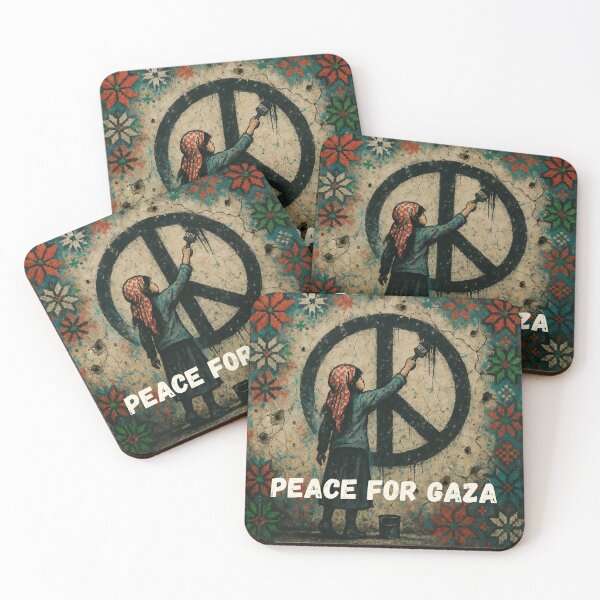 Item preview, Peace for Gaza Girl paints peace symbol Free Palestine End The Genocide designed and sold by Annika Shurafa.