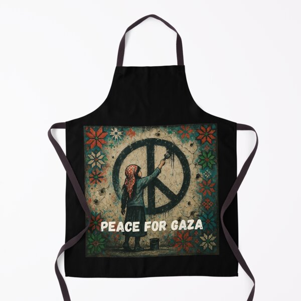 Item preview, Peace for Gaza Girl paints peace symbol Free Palestine End The Genocide designed and sold by Annika Shurafa.