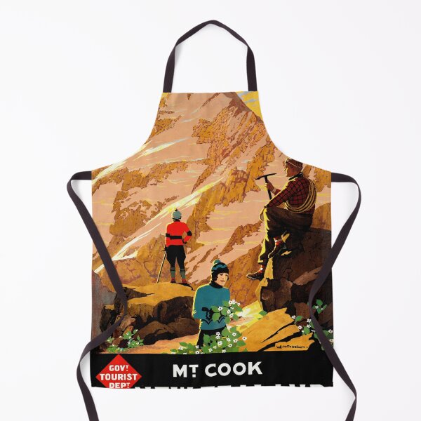 Item preview, Vintage Mt. Cook Travel Poster | New Zealand Tourism Art | Bold Mid-Century Design | Adventure & Exploration | Government Tourist Dept designed and sold by artofuniverse.