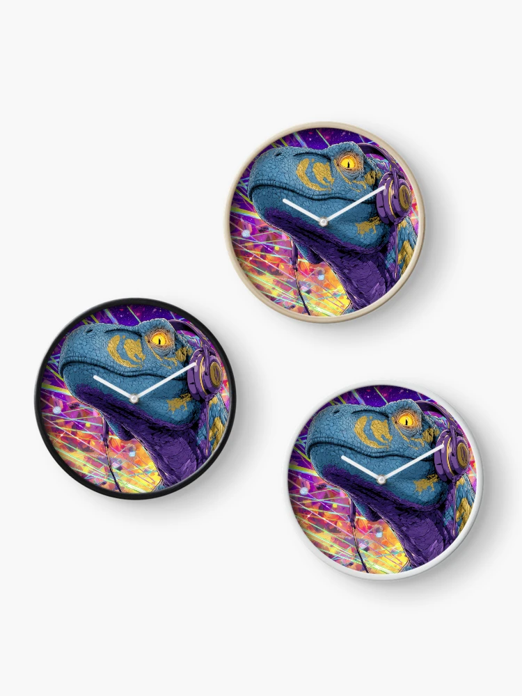 Thumbnail 3 of 4, Clock, Raptor Rave designed and sold by Das Leben - Eine Hassliebe.