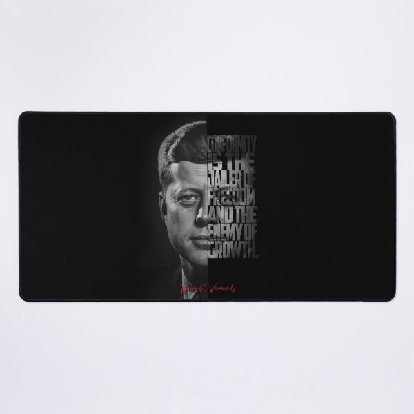 Item preview, John F. Kennedy Freedom Quote – Black and White Inspirational Portrait designed and sold by Enea Kelo.