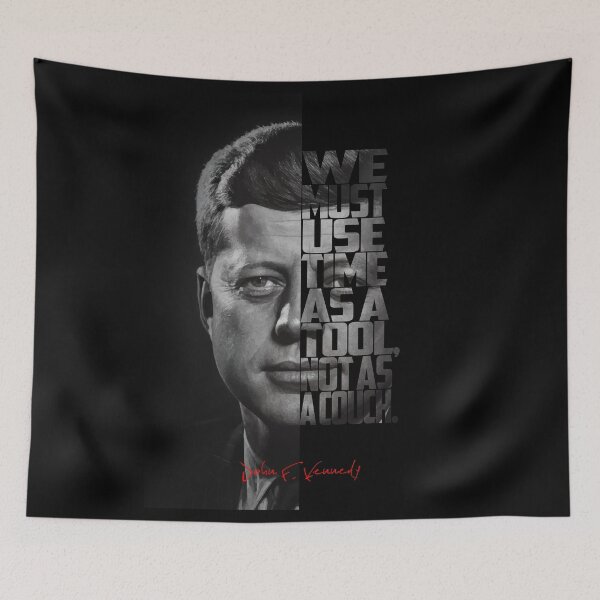 Item preview, John F. Kennedy Freedom Quote – Black and White Inspirational Portrait designed and sold by Enea Kelo.