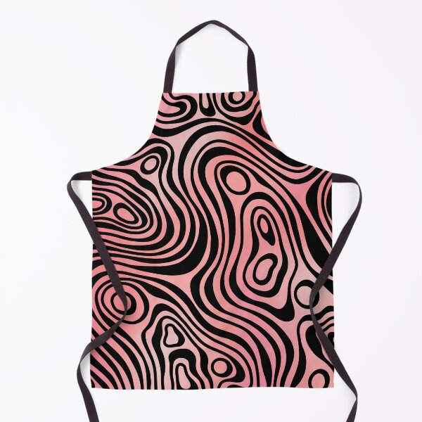 Item preview, Psychedelic Topographic Wave Pattern – Coral Pink & Black Lines designed and sold by The Nuni - Nuniverse.