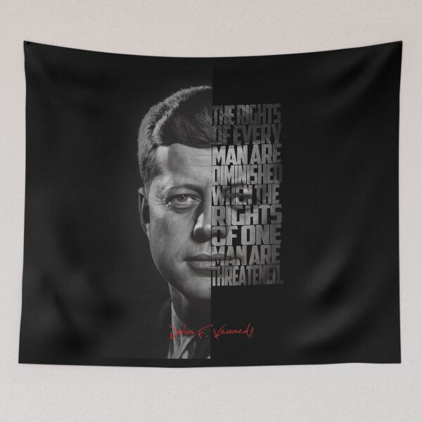 Item preview, John F. Kennedy Freedom Quote – Black and White Inspirational Portrait designed and sold by Enea Kelo.