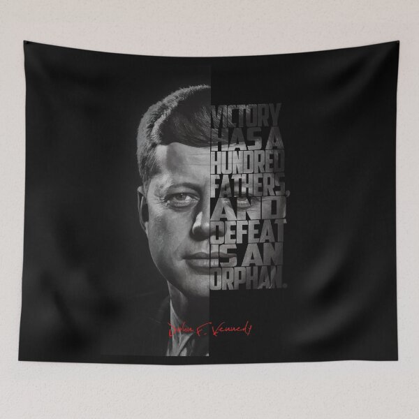 Item preview, John F. Kennedy Freedom Quote – Black and White Inspirational Portrait designed and sold by Enea Kelo.