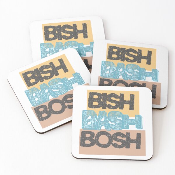 Item preview, Bish, Bash, Bosh, quirky, funky, text-based graphic with retro style designed and sold by KIRBYGRIP-PRESS.
