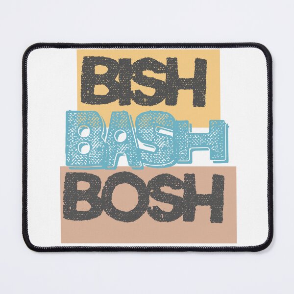 Item preview, Bish, Bash, Bosh, quirky, funky, text-based graphic with retro style designed and sold by KIRBYGRIP-PRESS.