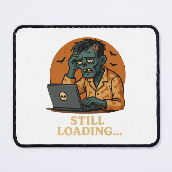 Item preview, Still Loading Zombie Funny Halloween Illustration designed and sold by DanielULaN Artworks.