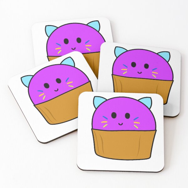 Item preview, Cute purple kitty cat cupcake designed and sold by DesignsByMadiha.