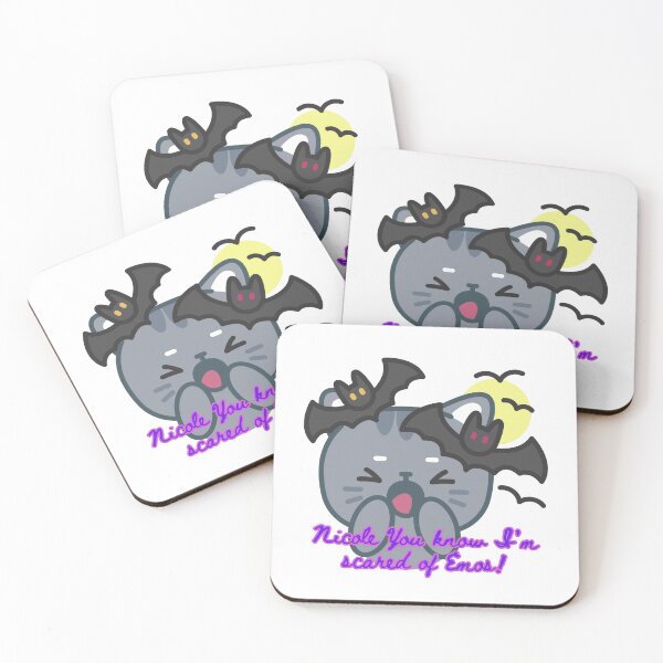 Item preview, Nicole You Know I’m Scared of Emos – Funny Emo Cat and Bats Design designed and sold by Grind-Stitch.