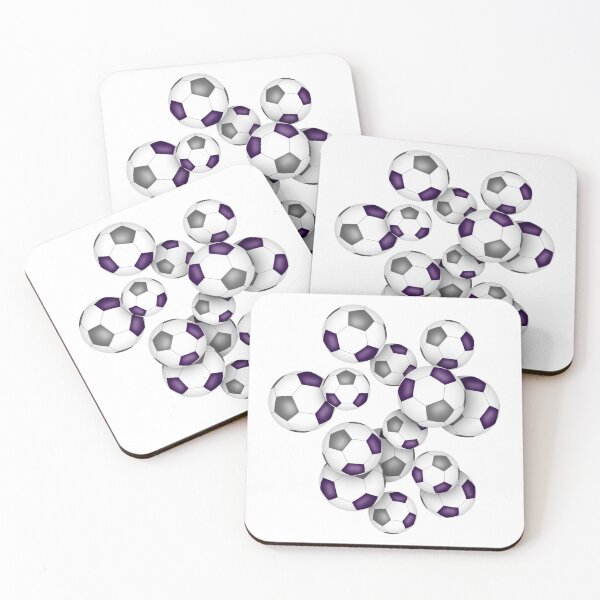 Item preview, Purple & gray soccer balls pattern designed and sold by katzdzynes.