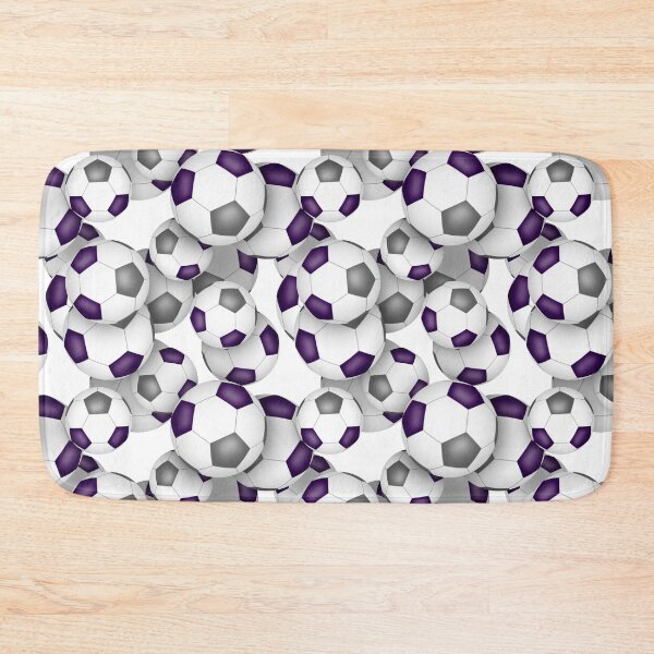 Item preview, Purple & gray soccer balls pattern designed and sold by katzdzynes.